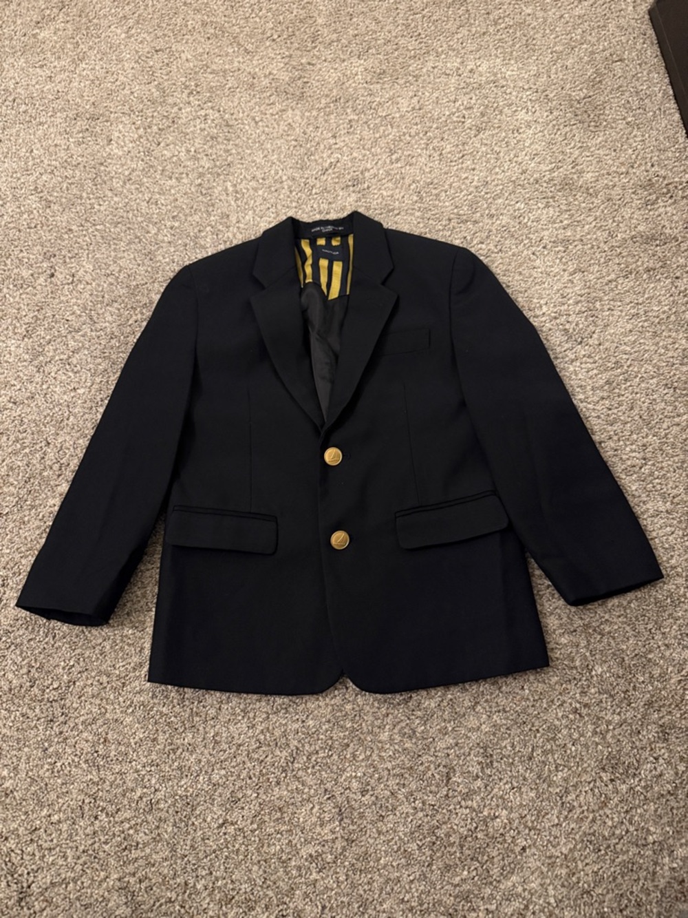Nautica boys black Sport Coat with Gold Buttons size 7